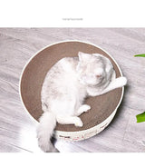Krabmand Krabmat voor katten | Kattenmeubel | Krabmeubel |  41,3 cm x 41,3 cm x 10 cm  | Rond | Karton