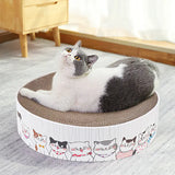 Scratching basket Scratching mat for cats | Cat furniture | Scratch furniture | 41.3cm x 41.3cm x 10cm | Round | Cardboard