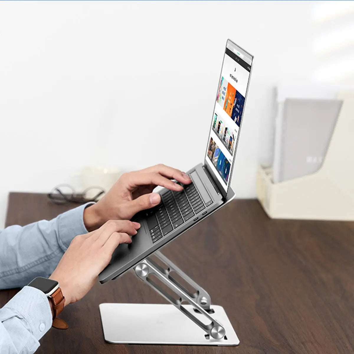 XD7 Laptop standaard – aluminium – 24,2 x 21,5 x 5,7 cm – voor 10 tot 17 inch laptops