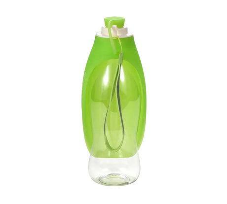 Bottle with drinking cap for dogs | Silicone Leaf Water Bottle | Green | Pets | Dogs