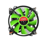 CPU koeler | LGA 1700  | Ventilator 2200RPM | 90 * 90 * 25 mm | Groene bladen | Effectieve warmteafvoer tot 95W Coolgods