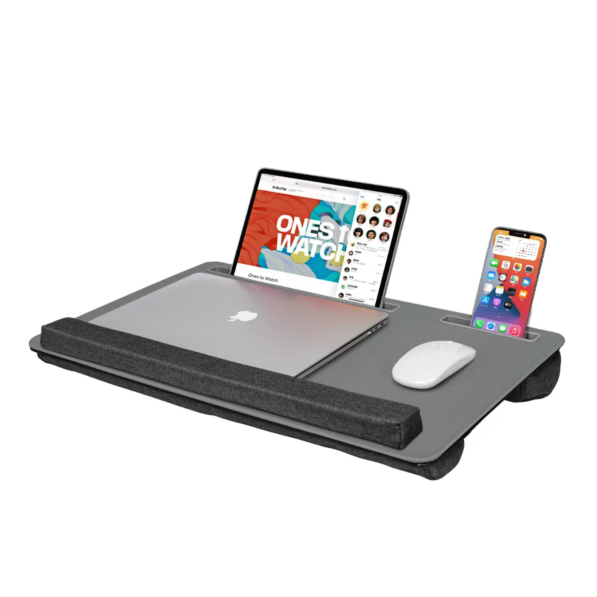 Laptop Stand | Smartphone Holder | Ergonomic Standards | Wrist Rest | Space saving and portable | Learn | Maximum 17 inches