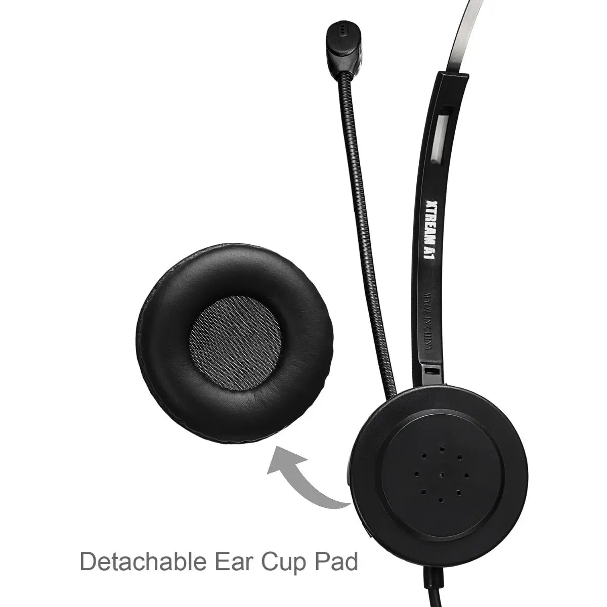 Xtream P1 Enkelzijdige koptelefoon met microfoon | Headset | USB aansluiting | 3,5 mm audiopoort